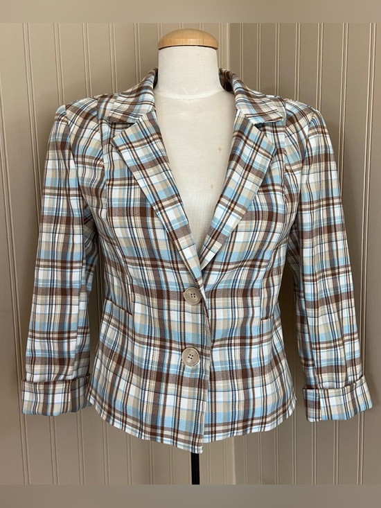 Suzy Shier Jackets & Blazers - Y2K Suzy Shier Super Cute Plaid Cropped Blazer Women’s Size Medium